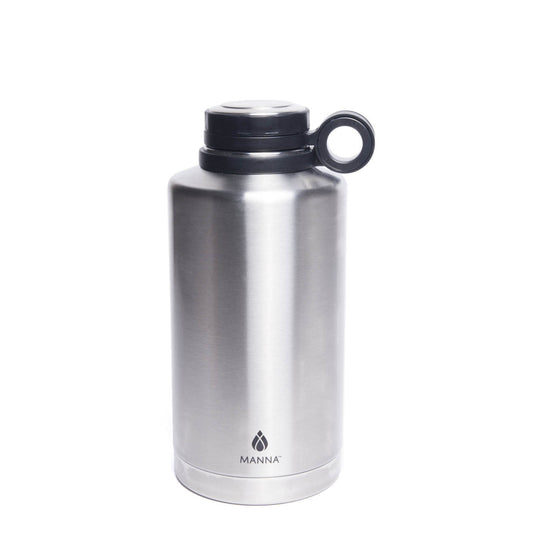 Manna 64 oz Plain Silver BPA Free Insulated Bottle