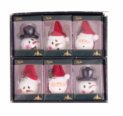 Ornament, Porcelain Figurine, White, Assorted, 2.25-In. (Pack of 12)