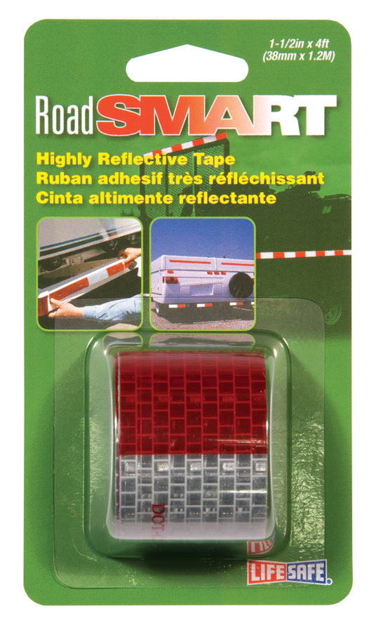 Incom 1.5 in. W X 4 ft. L Red/Silver Reflective Tape 1 pk