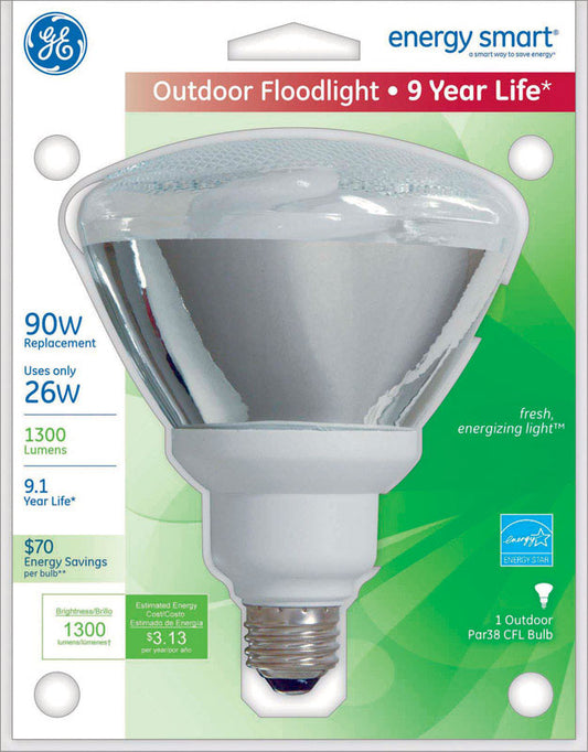 GE  Energy Smart  26 watts PAR38  5.9 in. L CFL Bulb  Soft White  Floodlight  2700 K 1 pk
