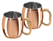 Oggi Corporation 9010 20 Oz Copper Plated Moscow Mule Mugs 2 Count