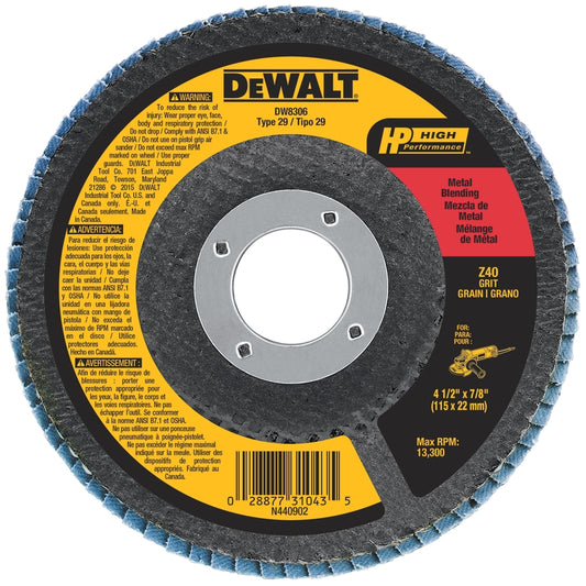 DeWalt 4-1/2 in. D X 7/8 in. Zirconia Flap Disc Cut-Off Wheel