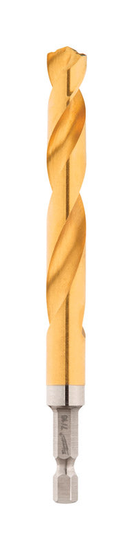 Milwaukee  SHOCKWAVE  7/16 in.  x 4.92 in. L Titanium  RED HELIX  Drill Bit  1 pc.