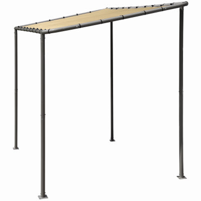 Patio Awning, Charcoal Steel/Tan Fabric,  10 x 6-Ft.