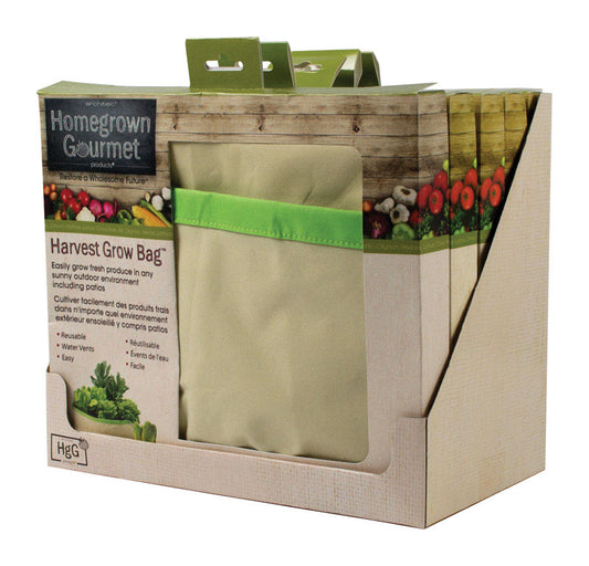 Architec Homegrown Gourmet Tan/Green Cotton Harvest Grow Bag-Herbs & Greens 24 L x 8 H x 34 W in.