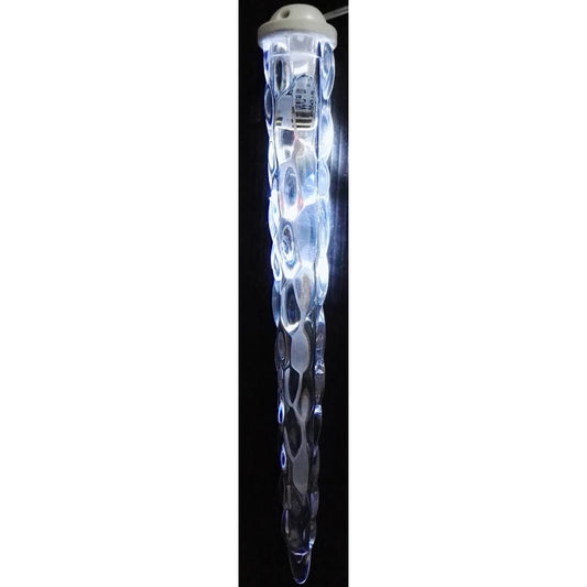 Celebrations Cool White Battery-Powered 7-Lights Flashing LED Meteor Icicle Christmas Lights
