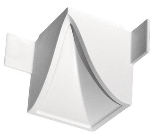 Focal Point  4-1/8 inch Inside Corner  4-1/8 in.  x 4-/18 in. L Prefinished  White  Polyurethane  Molding