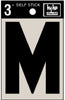 Hy-Ko 3 in. Black Vinyl Letter M Self-Adhesive 1 pc. (Pack of 10)