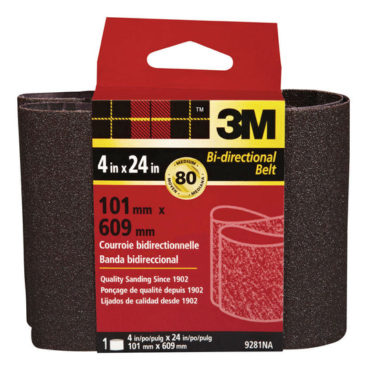 3M 24 in. L x 4 in. W Aluminum Oxide Sanding Belt 80 Grit Medium 1 pc. (Pack of 10)