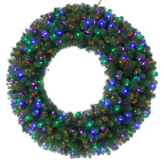 Celebrations  48 in. Dia. LED  Prelit Mixed Pine Christmas Wreath