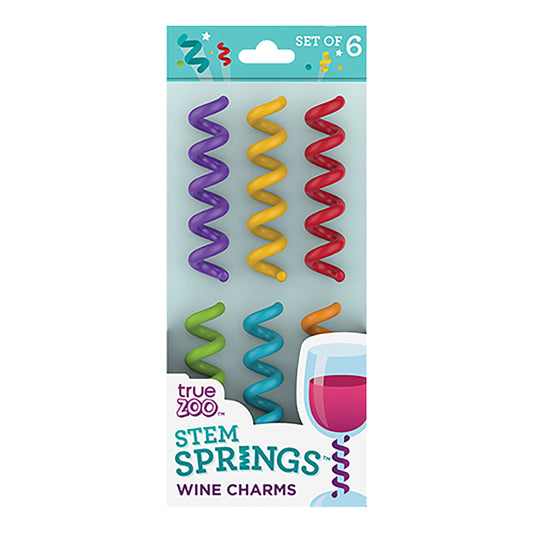 TrueZoo Stem Springs Assorted Silicone Wine Charms (Pack of 12)