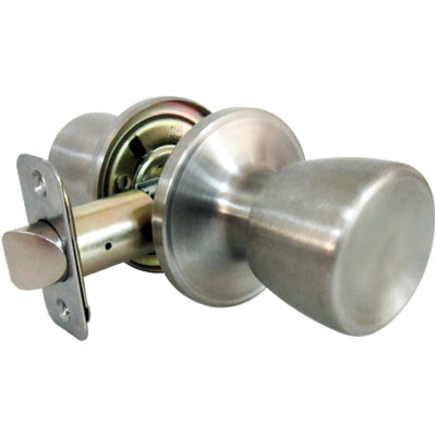 Medium Tulip-Style Knob Passage Lockset, Stainless Steel