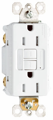 Pass & Seymour  15 amps 125 volt White  GFCI Outlet  5-15R  1 pk