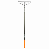 Fiskars 17 Tine Metal Garden Rake Aluminum Handle