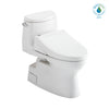 TOTO® WASHLET+® Carlyle® II One-Piece Elongated 1.28 GPF Toilet and WASHLET+® C5 Bidet Seat, Cotton White - MW6143084CEFG#01