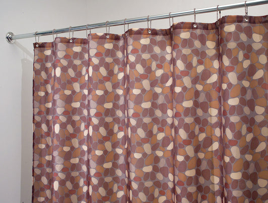 Interdesign Shower Curtain Stonz 72 " X 72 " 100 Percent Poly Tan And Brown Stone Pattern (Pack of 2)
