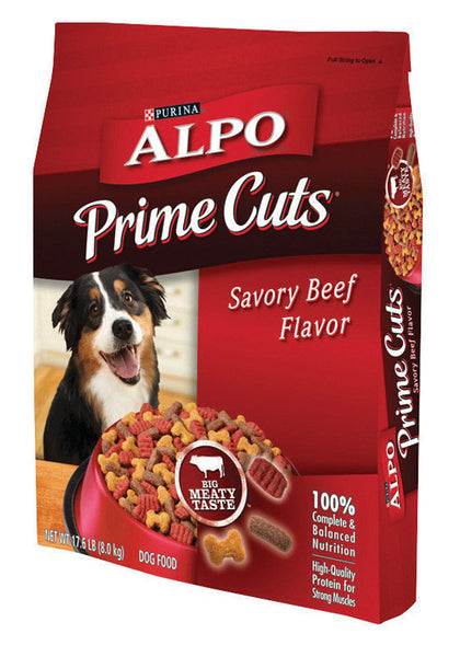 Lot of 2) NEW Purina Alpo Prime Cuts Savory Beef Flavor Adult Dog Food 1 Lb  Box