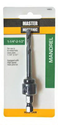 Hole Saw Mandrel, 1-1/4 x 2-1/2-In.