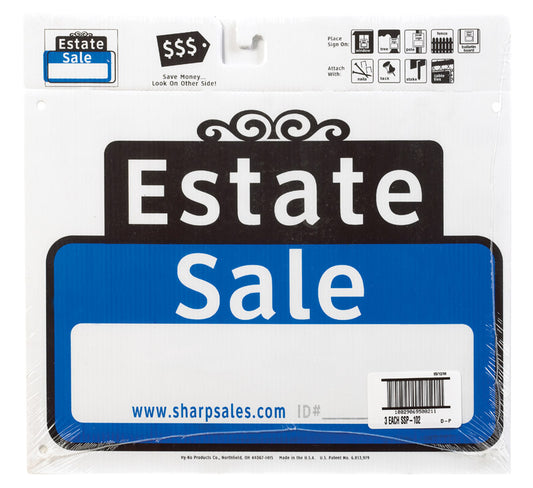 Hy-Ko English Estate Sale Sign Plastic 12 in. H x 13 in. W (Pack of 3)