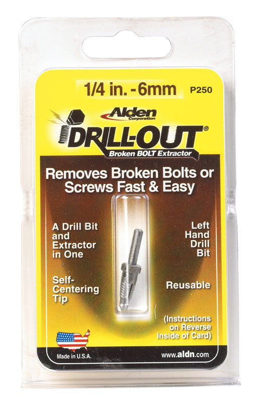 Alden  Grabit Drill-Out  1/4 in.  x 1/4 in. Dia. M2 HSS  Double Ended Bolt Extractor  1 pk
