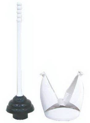Toilet Plunger With Holder, Plastic