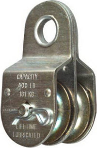 No-Rust Fixed Eye Double Pulley, 1.5-In.