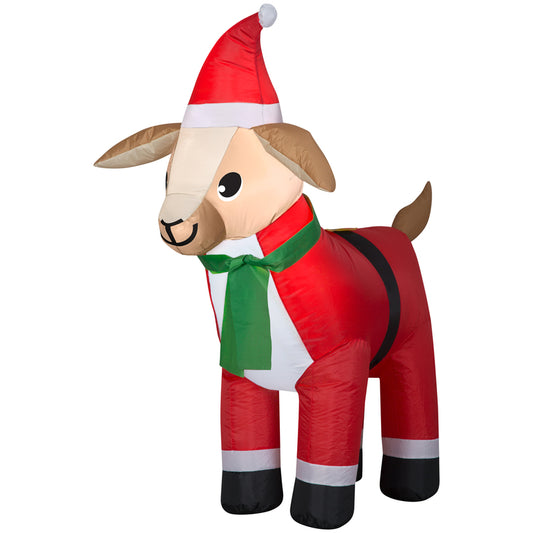 Znone  Airblown  Santa Goat  Christmas Inflatable  Multicolored  Polyester  1 pk