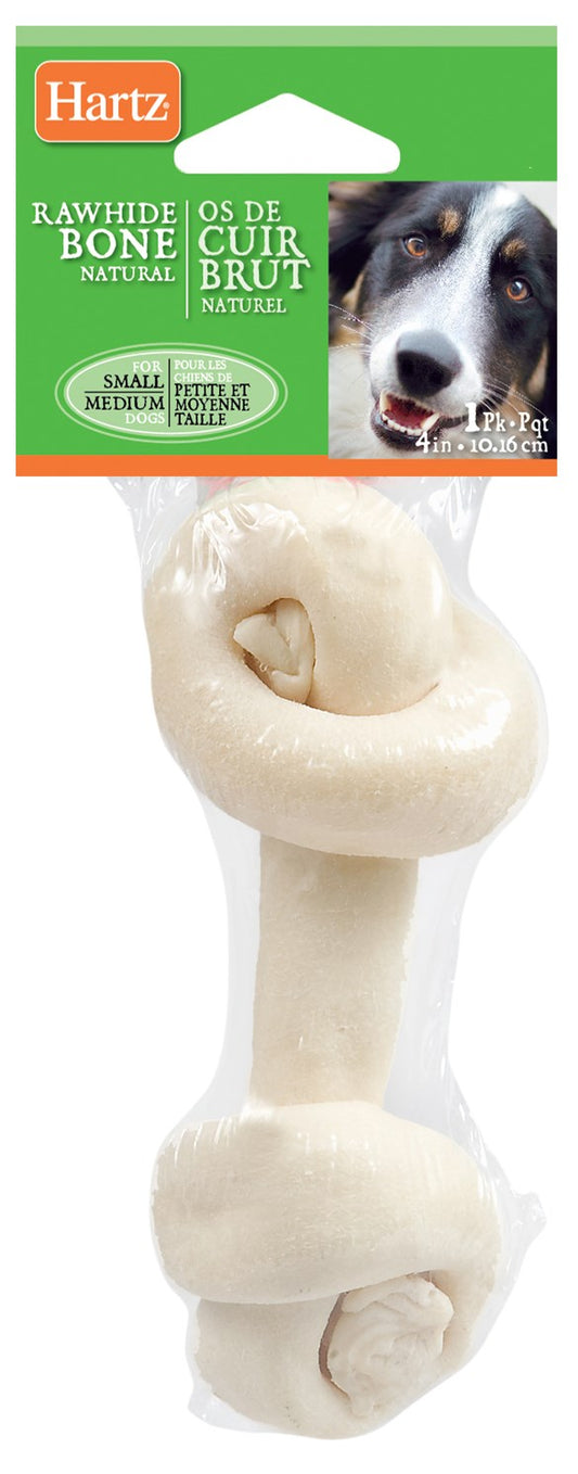 Hartz 90991 5" Natural Dental™ Rawhide Roundknot Bone