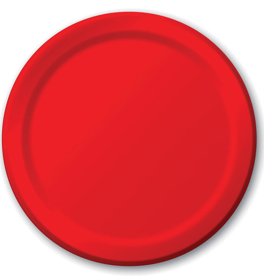 Creative Converting 471031B 8.75" Classic Red Dinner Plates 24 Count                                                                                  