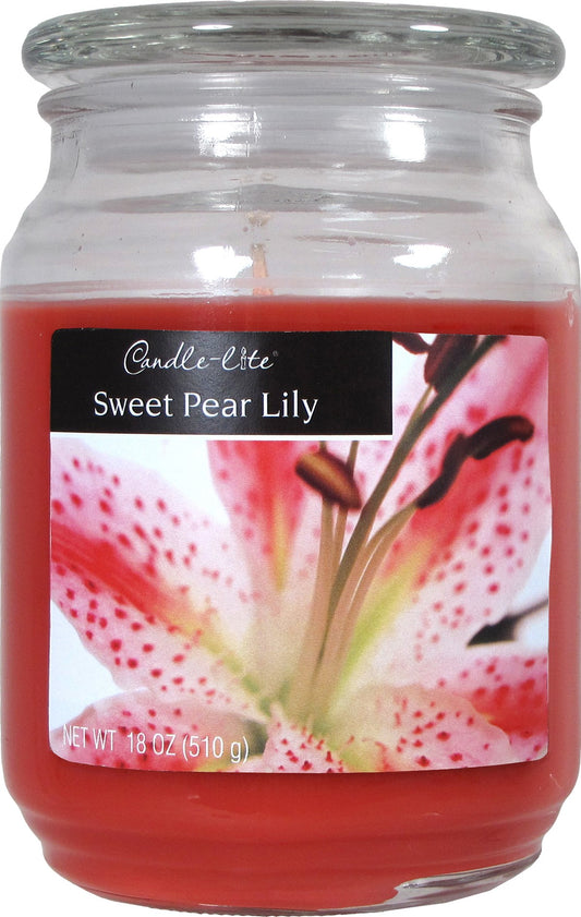 Candle lite 3297024 18 Oz Sweet Pear Lily Terrace Jar Candle (Pack of 4)
