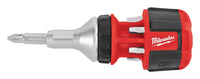 Milwaukee 8 pc. Assorted Compact Ratcheting Multi-Bit Driver 4.5 in. Chrome-Plated Steel