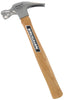 Vaughan 16 oz Smooth Face Claw Hammer 13 in. Hickory Handle