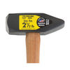 Collins Forged High Carbon Steel Blacksmith Hammer 2.5 lbs. Head with 16 L in. Brown Hickory Handle