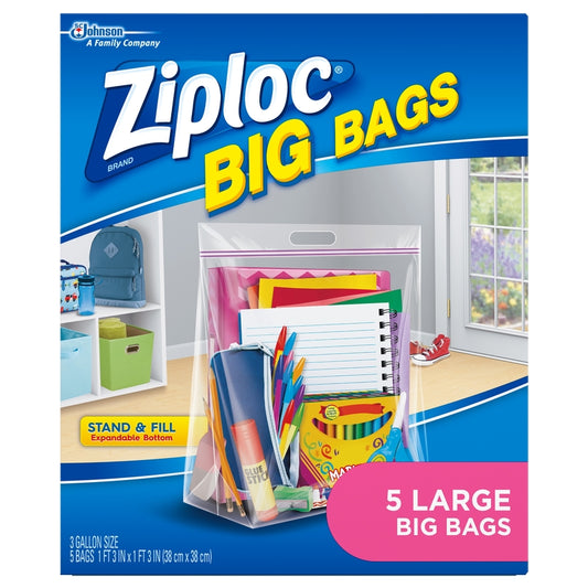 Ziploc Big Bags 3 gal Clear Storage Bag (Pack of 4).