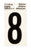 Hy-Ko 2 in. Reflective Black Vinyl Number 8 Self-Adhesive 1 pc. (Pack of 10)
