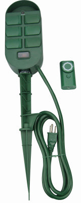 Southwire Indoor and Outdoor 6 Outlet Power Stake Timer 125 V Green
