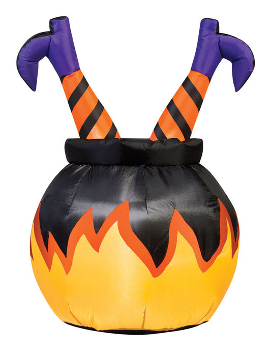 Gemmy  LED  Prelit Witch In Cauldren  Inflatable
