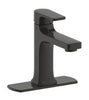 Ultra Faucets Dean Matte Black Single-Hole Bathroom Sink Faucet 4 in.