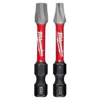 Milwaukee  SHOCKWAVE  ECX  1 and 2   x 2 in. L Impact Power Bit Set  Steel  2 pc.