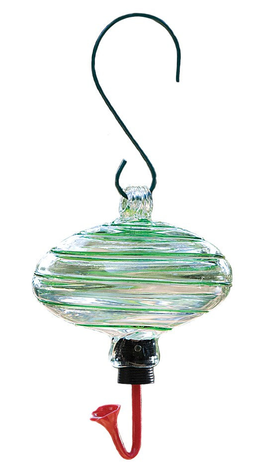 Gardman BA05701 19 Oz Green Swirl Glass Oval Feeder                                                                                                   