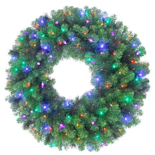 Celebrations Platinum 36 in. D X 0 ft. L LED Prelit Multicolored Mixed Pine Christmas Wreath (Pack of 2)