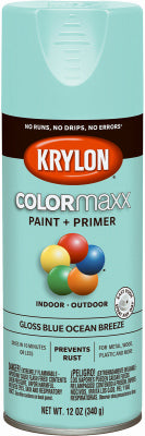 COLORmaxx Spray Paint + Primer, Gloss Blue Ocean Breeze, 12-oz.