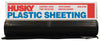 Husky Plastic Sheeting 3 mil T X 10 ft. W X 25 ft. L Polyethylene Black 6 pk