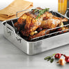 16.5 in Prima Stainless Steel Deep Roasting Pan Includes Basting Grill & V-Rack
