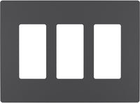 Legrand Radiant Graphite 3 gang Polycarbonate Screwless Wall Plate 1 pk