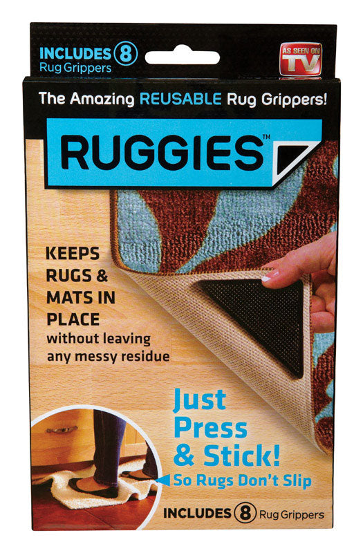 Ruggies As Seen On TV Polymer Black Rug Grippers