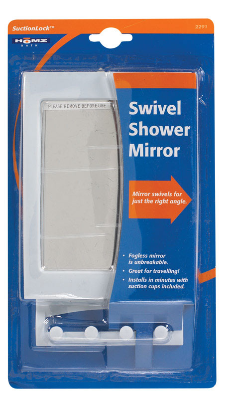 Homz White Plastic Shower Mirror