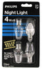 Phillips 247411 4 Watt Clear Night Light Bulbs 4 Count