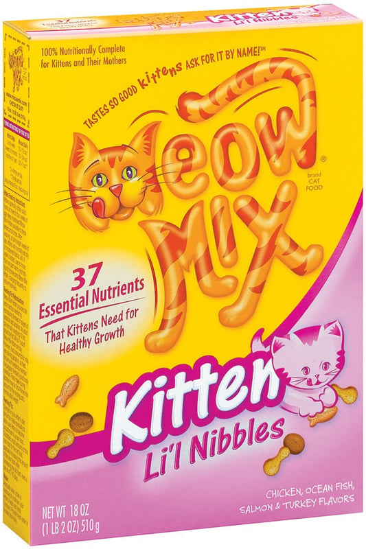Meow Mix 29274-00709 18 Oz Kitten Li'L Nibbles Dry Cat Food