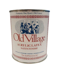 Old Village Satin New England Red Water-Based Paint Exterior and Interior 1 qt (Pack of 4)